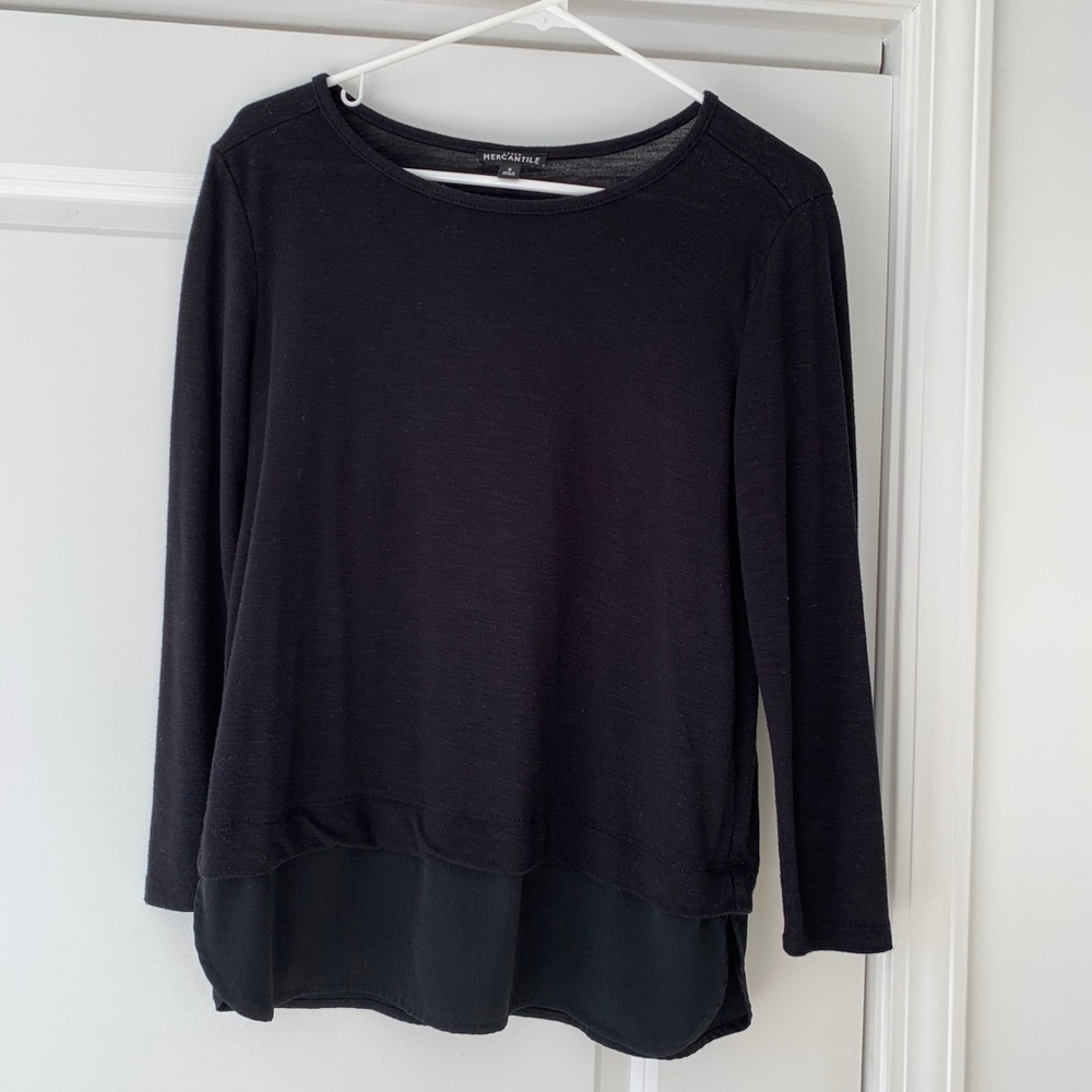 J Crew Mercantile Knit Top with Shirttail Hem